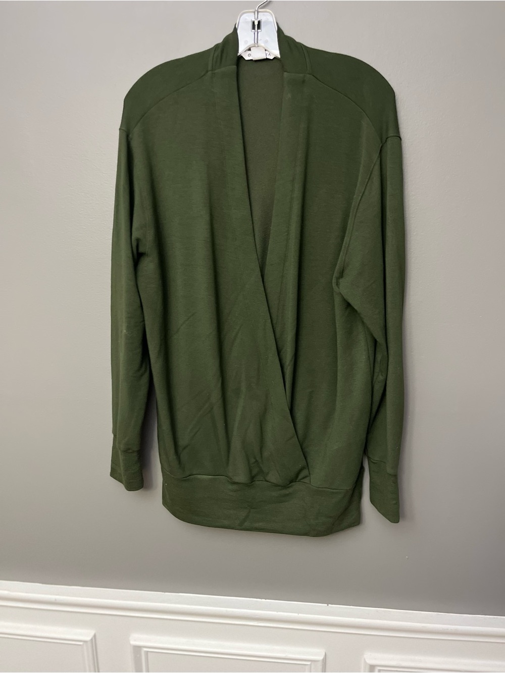 Athleta Olive Green Draped Lightweight Cardigan - Size M